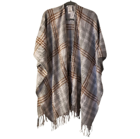NWT! SET! Cashmere Blend Poncho And Tan Crew Neck Sweater - Picture 4 of 5